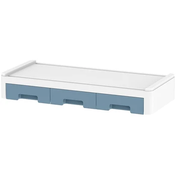 

Desktop Computer Keyboard Lockers Monitor Stand Wood Computer Monitor Riser Desk Organizers with Drawers