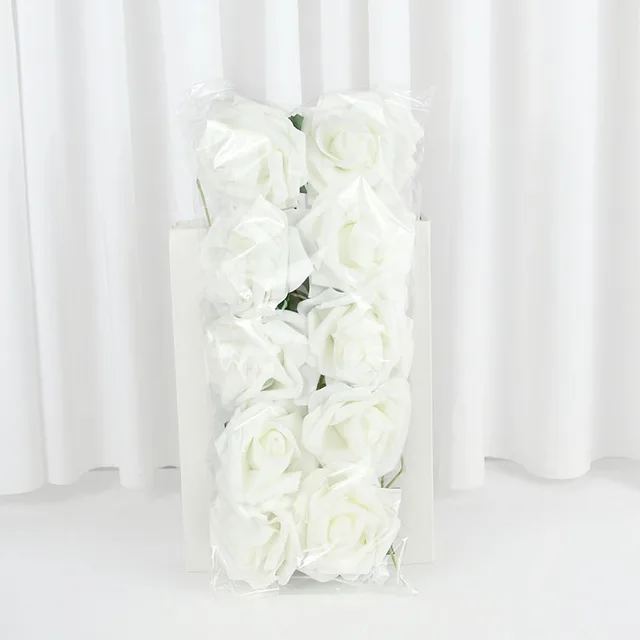 8cm Large Rose Artificial Flower for Wedding Party Home Office Decor Fake Rose Flower 16cm Stem Wed Valentine's Day Decorations S01