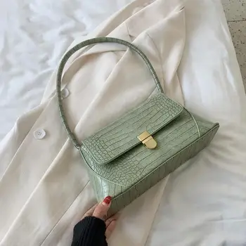 

Crocodile Pattern Pu Leather Women Shoulder Bag 2020 Female Summer Small Bag Brand Design Lady Totes Travel Hand Bag Purse