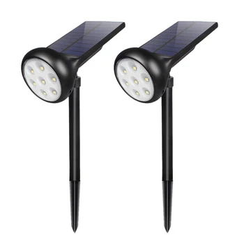 

2Pcs Solar Spot Light Outdoor Lawn Garden 7 Led Adjustable Led Solar Lamp Waterproof Ip55 for Street Path Lighting,Colorful