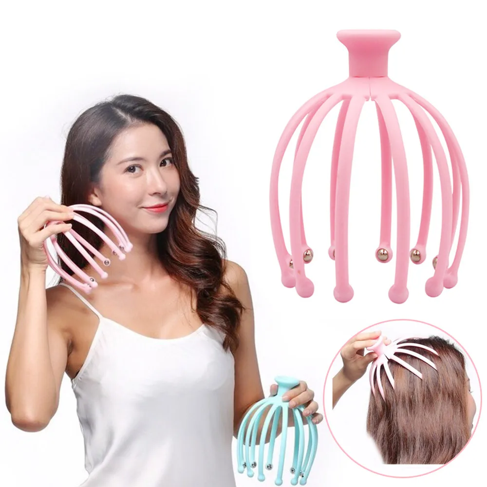 

12 Claw Octopus Head Massager Mini Massage for Face Eye Back Neck Relief Head Stress Pain Health Care Steel Roller