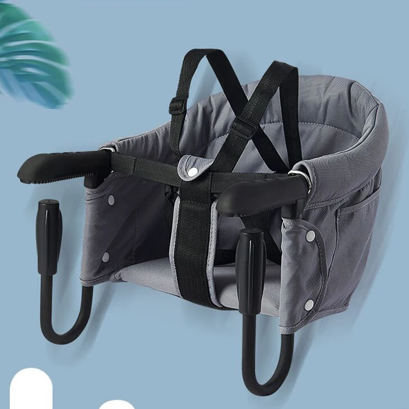 Trona portátil para bebé, silla de alimentación plegable, elevador de asiento, cinturón de seguridad, arnés para silla de comedor, cojín para el almuerzo