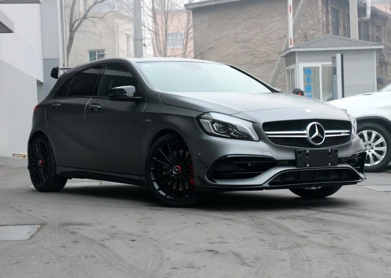 Для W176 передний спойлер сплиттеры Canards для Benz A Class A200 A250 A45 AMG- 8 шт. литьевая гарнитура украшение бампера