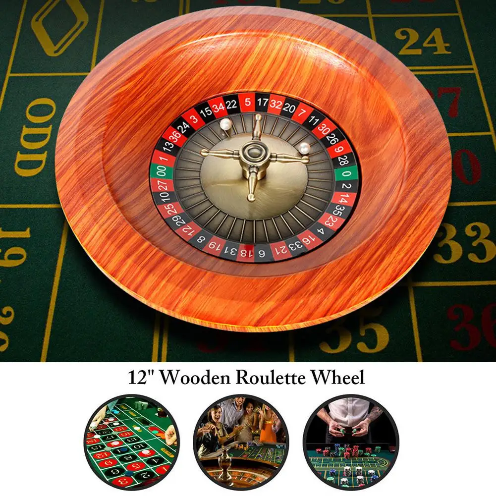 Wooden Roulette Wheel Set Bingo Turntable Leisure Table Games For Drinking Entertainment Singing