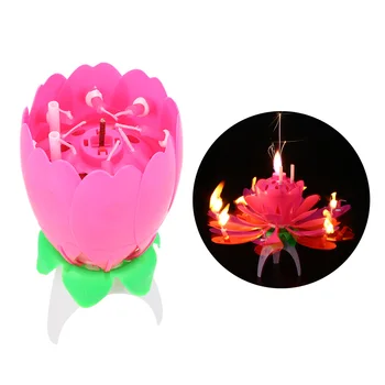 

Numbers ABS Lotus Flowers Musical Candle Birthday Party Supply Decoration