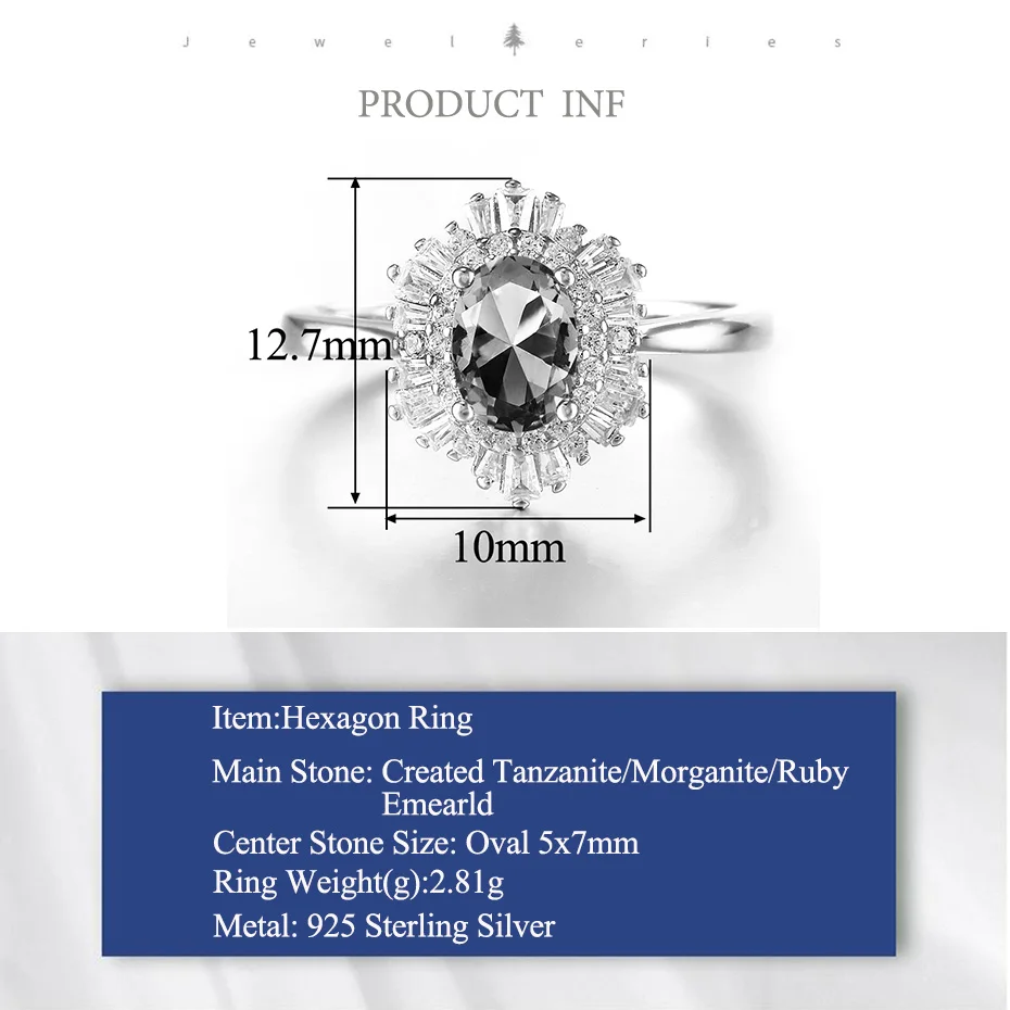 Куолит Танзанит морганит драгоценный камень кольца для женщин Твердые 925 пробы серебро ручной работы шестиугольник рубиновый изумруд кольцо ювелирные украшения
