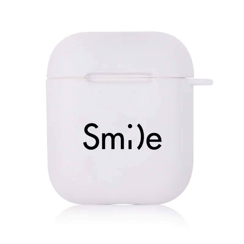 I301798 Чехол для зарядки наушников s для Apple Airpods 1 2 Bluetooth, беспроводной чехол для наушников, белый матовый чехол с буквами Air pods 2, чехол - Цвет: I301798