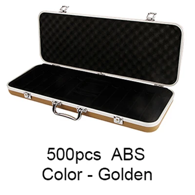 500 ABS Golden 500 шт. фишки для покера, портфель, контейнер для покера, фишки для покера, чемодан, чемодан - Цвет: 500 ABS Golden