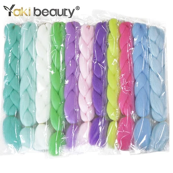 

YAKI BEAUTY Jumbo Braiding Synthetic X Pression Ultra 24Inch 100g Braid Fluorescent Hair Extension For Women