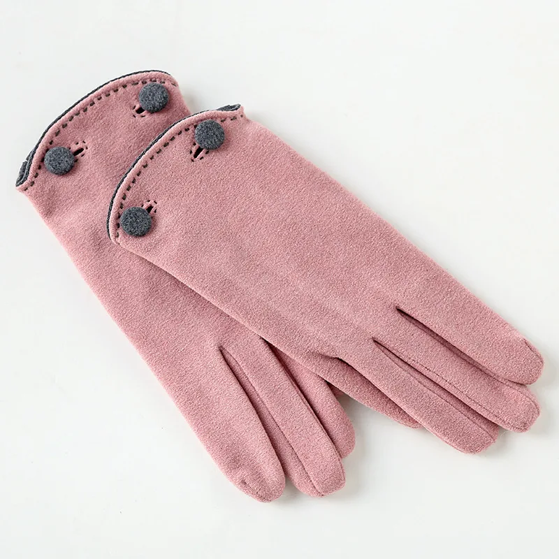 Pink H9884 женские перчатки, ветрозащитные, теплые, для улицы, Осень-зима, простые, модные, тонкие, для верховой езды, для вождения, сенсорный экран, муфта для рук - Цвет: Pink