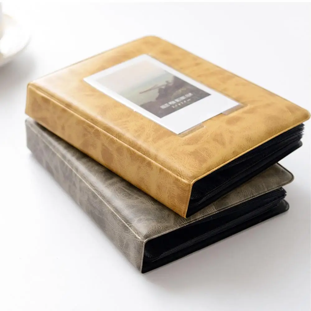 Retro 64 Pockets 3 Inch Mini Photo Album Cards Holder Tickets Collection for Polaroid Fuji Instax Mini 9/8/8+/7s/50s/90/LiPlay