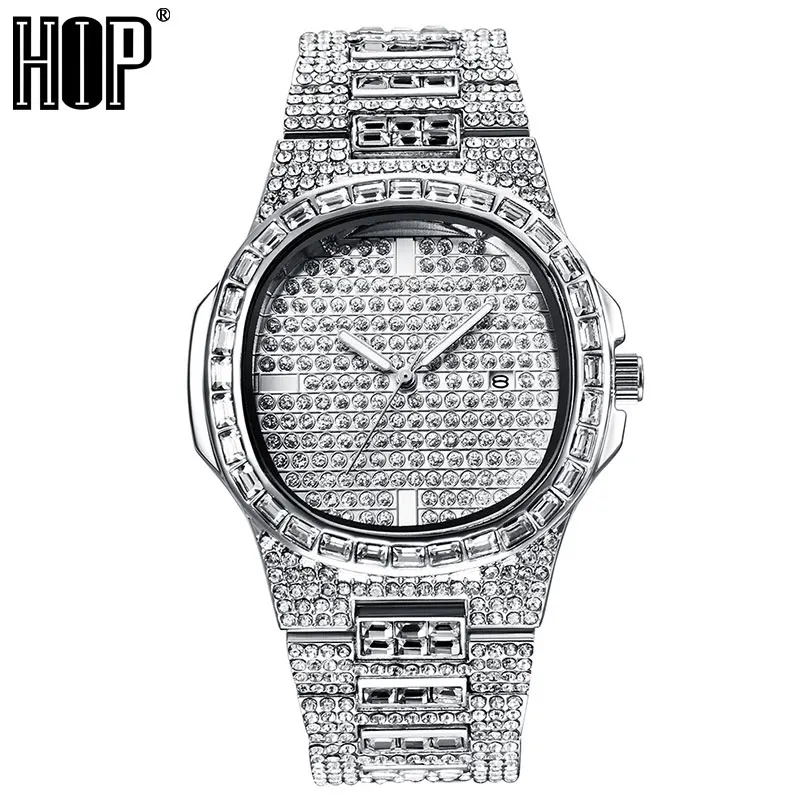Hip Hop Iced Out Jam Tangan Pria Jam Tangan Kuarsa Pasangan Mewah dengan  Micropave CZ untuk Perhiasan Wanita Pria|Wanita Jam Tangan| - AliExpress