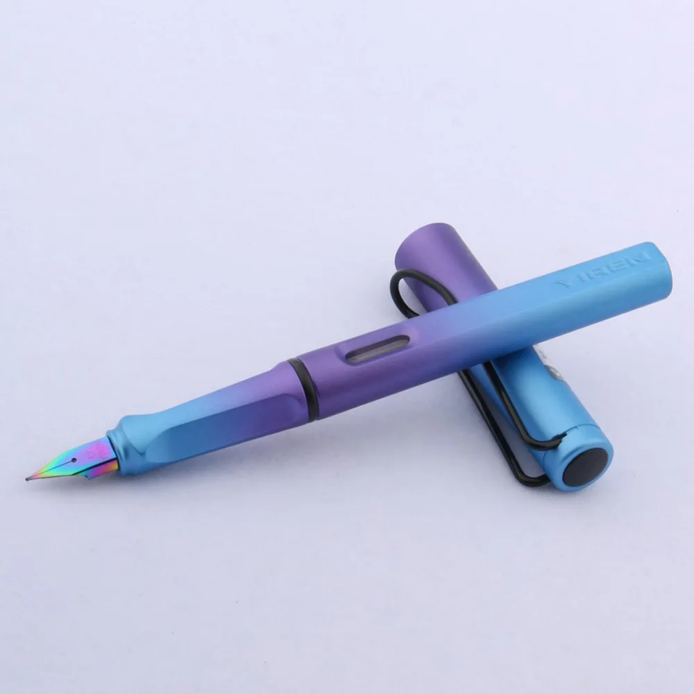 fashion color Gradient EF Nib BLUE purple aurora Fountain Pen