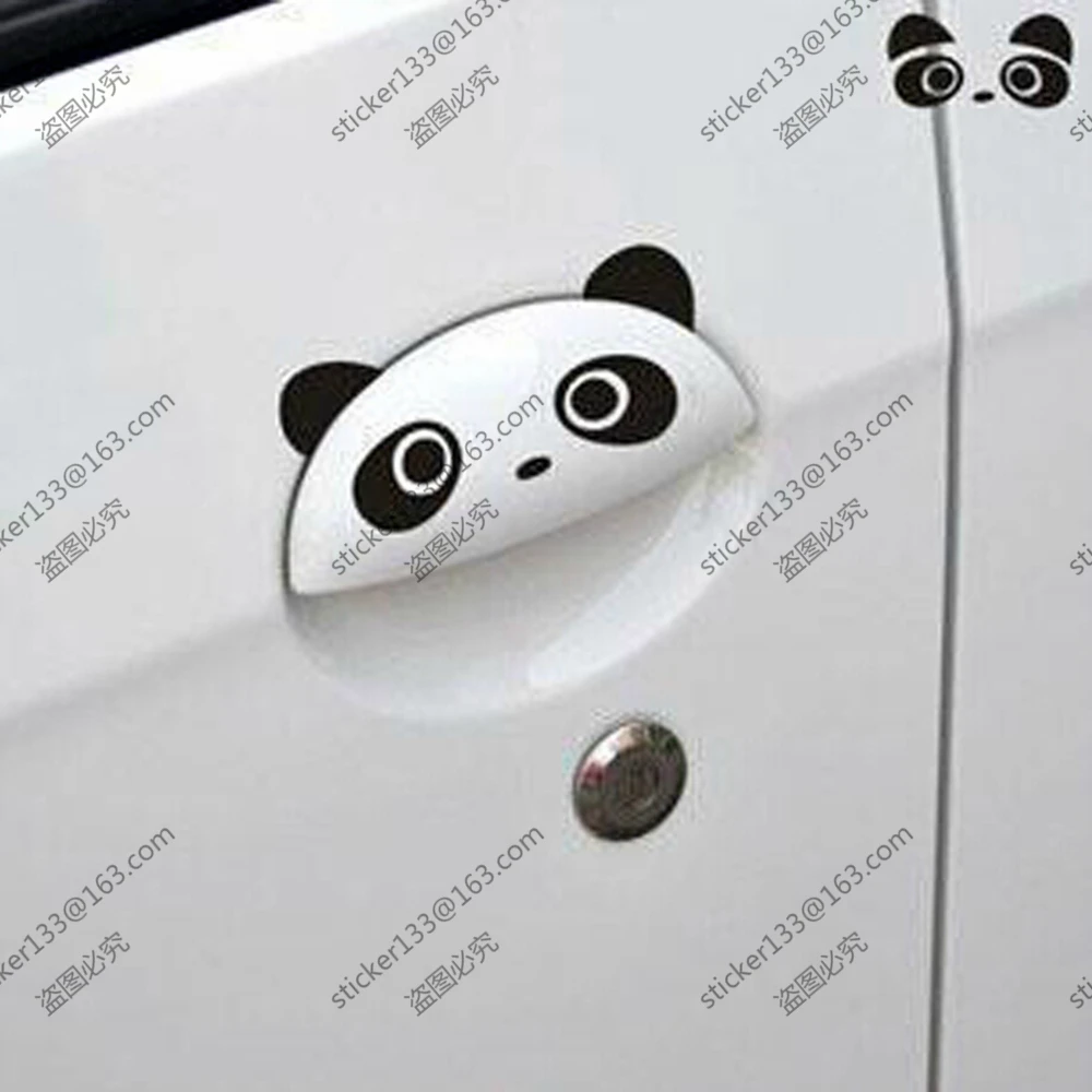 

2 pcs x 10cm long Panda Funny Door Handles Vinyl Car Decal Bumper Sticker