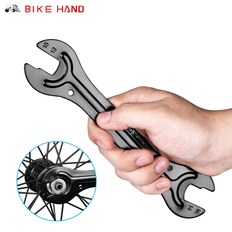 

BikeHand 2pcs Bike Hub Cone Spanner Wrench 13/14/15/16mm Double Ends Dual Sizes Bicycle Repair Tools Cup Cone Bearing Bike Tools