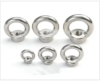 

10pcs M6 Eye Nut 304 Stainless Steel Marine Lifting Eyenut Ring Nut Loop Hole for Cable Rope Lifting