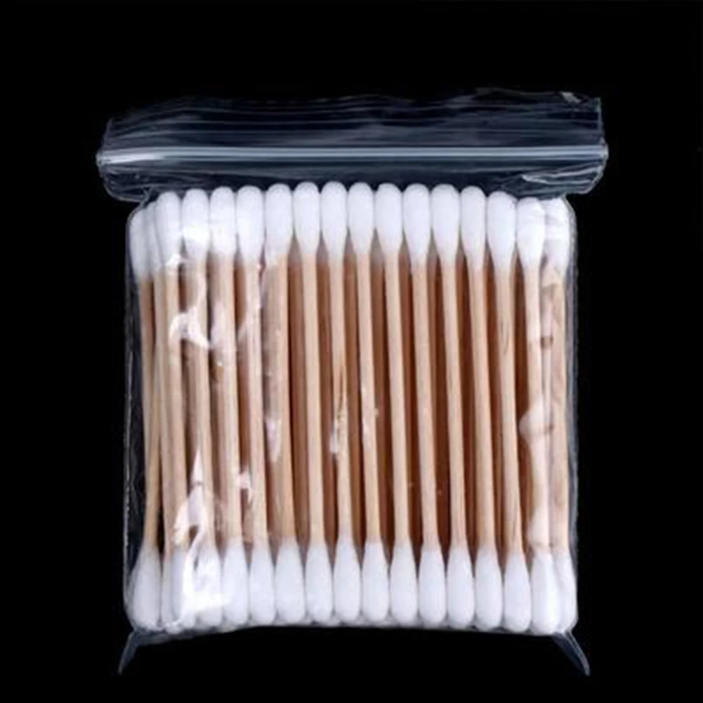 Гигиенический макияж практическая забота о здоровье ушной уборки многофункциональные мягкие белые деревянные палочки домашний двойной наконечник ватные палочки