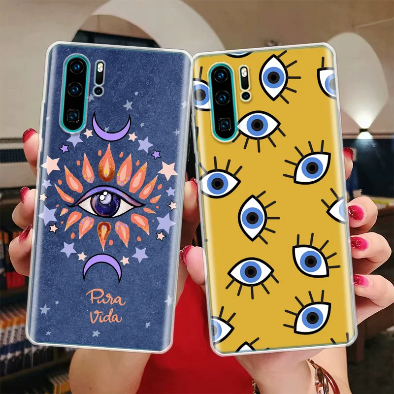 Evil Eye Gold Foil Silicon Call Phone Case For Huawei Y5 Y6 Y7 Y9 Honor 10 Lite 9 8A Pro 8S 8X P Smart Z 2019 9X 10i 20 7X Cover | Мобильные