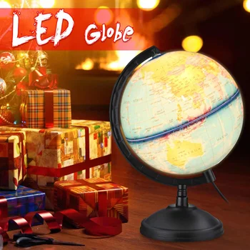 

32CM Big Large Earth Globe LED World Map With Stand School Geography Educational Tool Toy Home Office Ornament Kids Gift