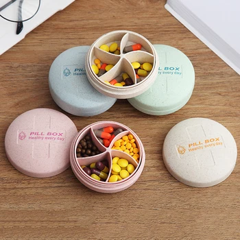

Travel Accessories 5 Grids Circular Pill Box Portable Medicine Box Holder Storage Organizer Dispenser Case Pill Box Splitters
