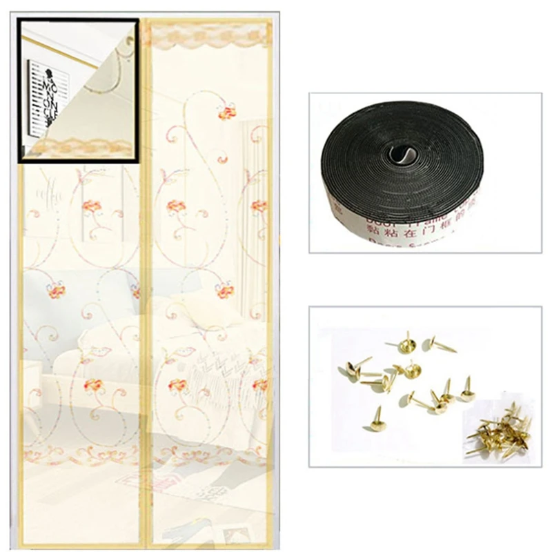 Summer Anti Mosquito Mute Magnetic Mesh Net Anti Insect Fly Bug Curtain Automatic Close Door Screen Kitchen Curtain