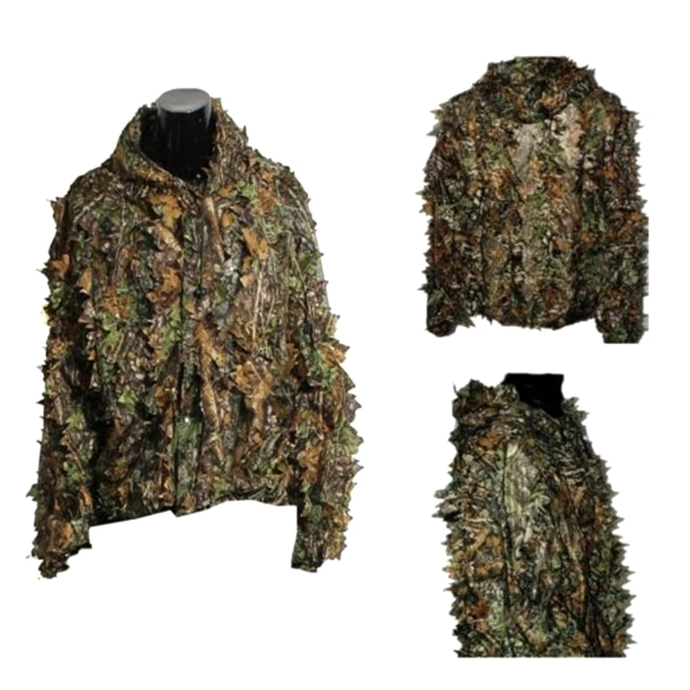 3D Camouflage Hunting Clothing CS Leafy Game Season Shooter Ghillie Suit Woodland Camo Hunting Deer Stalking Leaf