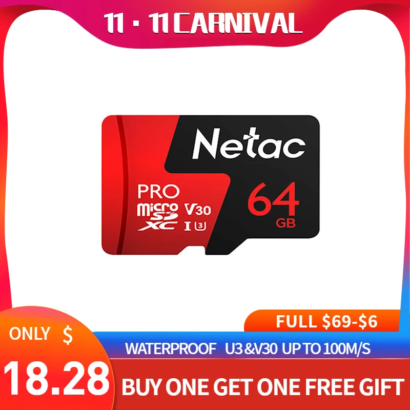 

Netac UHS-I P500 micro Sd card 128gb tf Karte class10 Flash-speicherkarte Aufnahme Full HD Video & 4 Karat Ultra HD Video camera