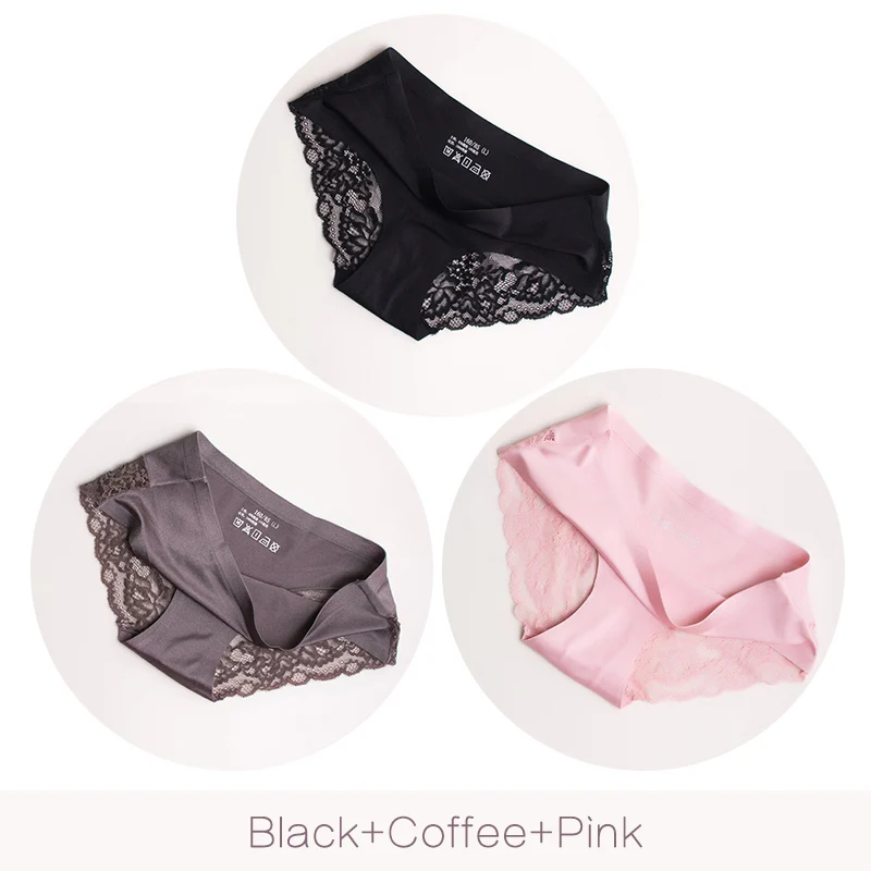 Black Coffee Pink FITLIFE, женские сексуальные кружевные трусики, бесшовное женское нижнее белье, трусы, нейлон, шелк, для женщин, бикини, хлопок, прозрачное белье - Цвет: Black Coffee Pink