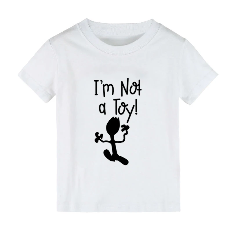 Детская футболка с принтом «I'm not a Toy» рубашка для мальчиков и девочек детская одежда для малышей забавные уличные футболки CZ-160 - Цвет: Белый