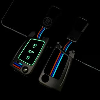 Custodia per chiave a distanza per auto in lega di zinco Shell Fob per Volkswagen VW Golf 7 MK7 Skoda Octavia A7 Seat Ibiza Leon FR 2 Aztec Altea - Custodia per chiave a distanza per auto in lega di zinco Shell Fob per Volkswagen
