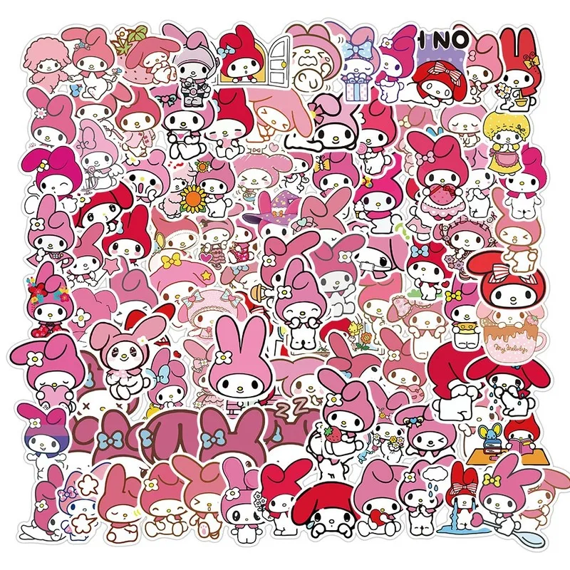 

10/50/100pcs Melody Sticker Cartoon Image Pink Cute Girl Sticker Suitcase Skateboard Guitar Ipad Waterproof Graffiti Decals Toys