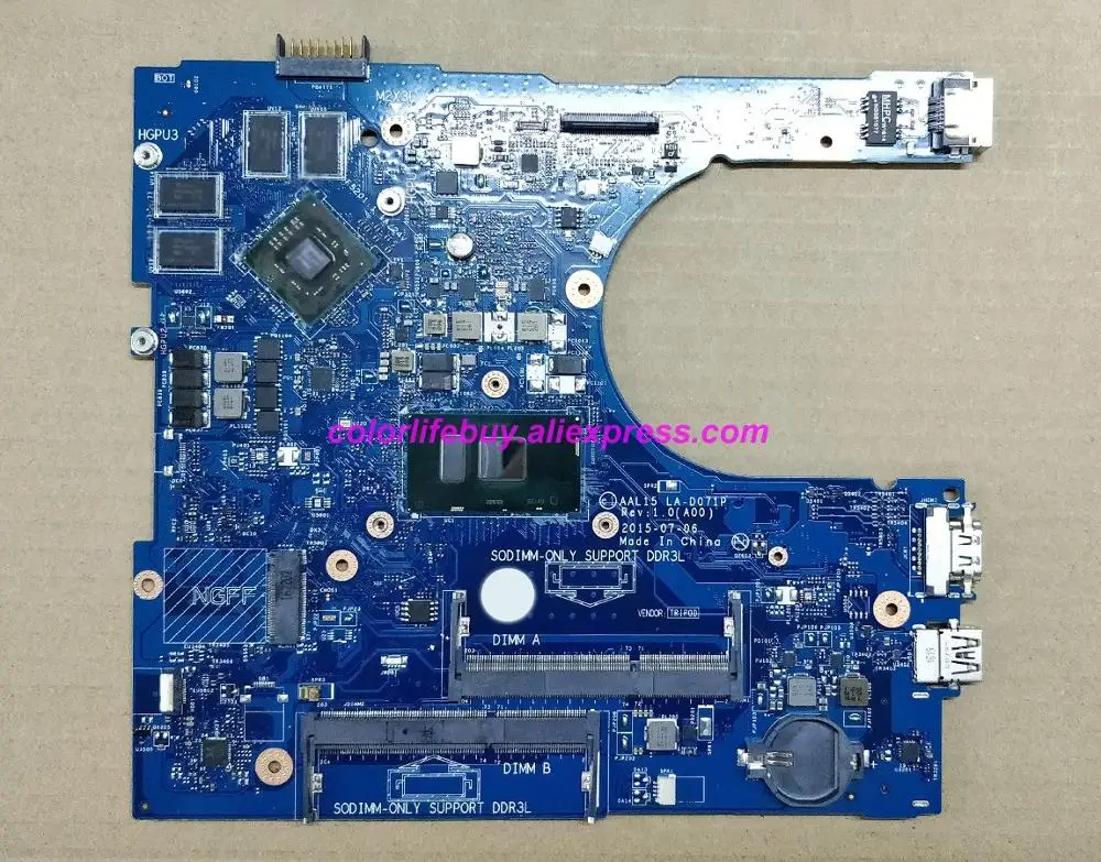 Натуральная YVT1C 0YVT1C CN AAL15 LA D071P i7 6500U R5 M335 4G материнская плата для ноутбука Dell Inspiron 15