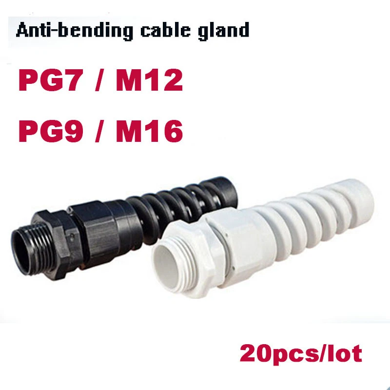 Cable gland PG7 M12 20pcs waterproof cable connectors Nylon cable