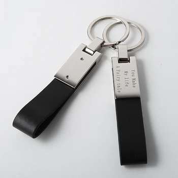 

Personalized Simple Zinc Alloy/Leatherette Keychains