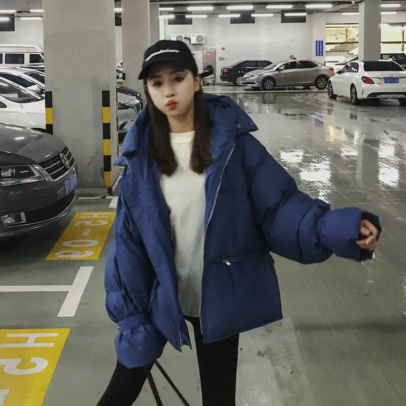 

Down Jacket Cotton-padded Clothes Women's Short Winter 2020 New Style Korean-style INS down Coat Hooded Loose-Fit Padded Cotton