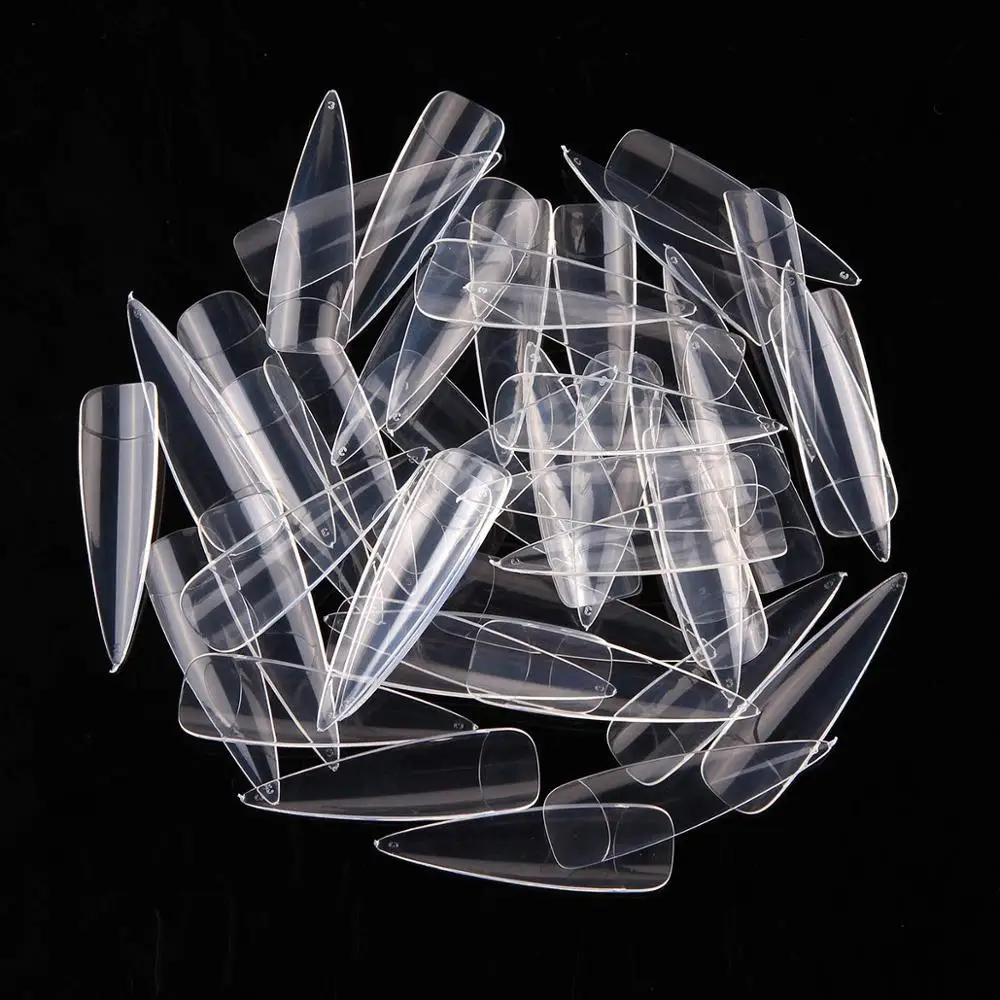 Супердлинные накладные ногти на шпильке Хэллоуин 500 шт. прозрачные с