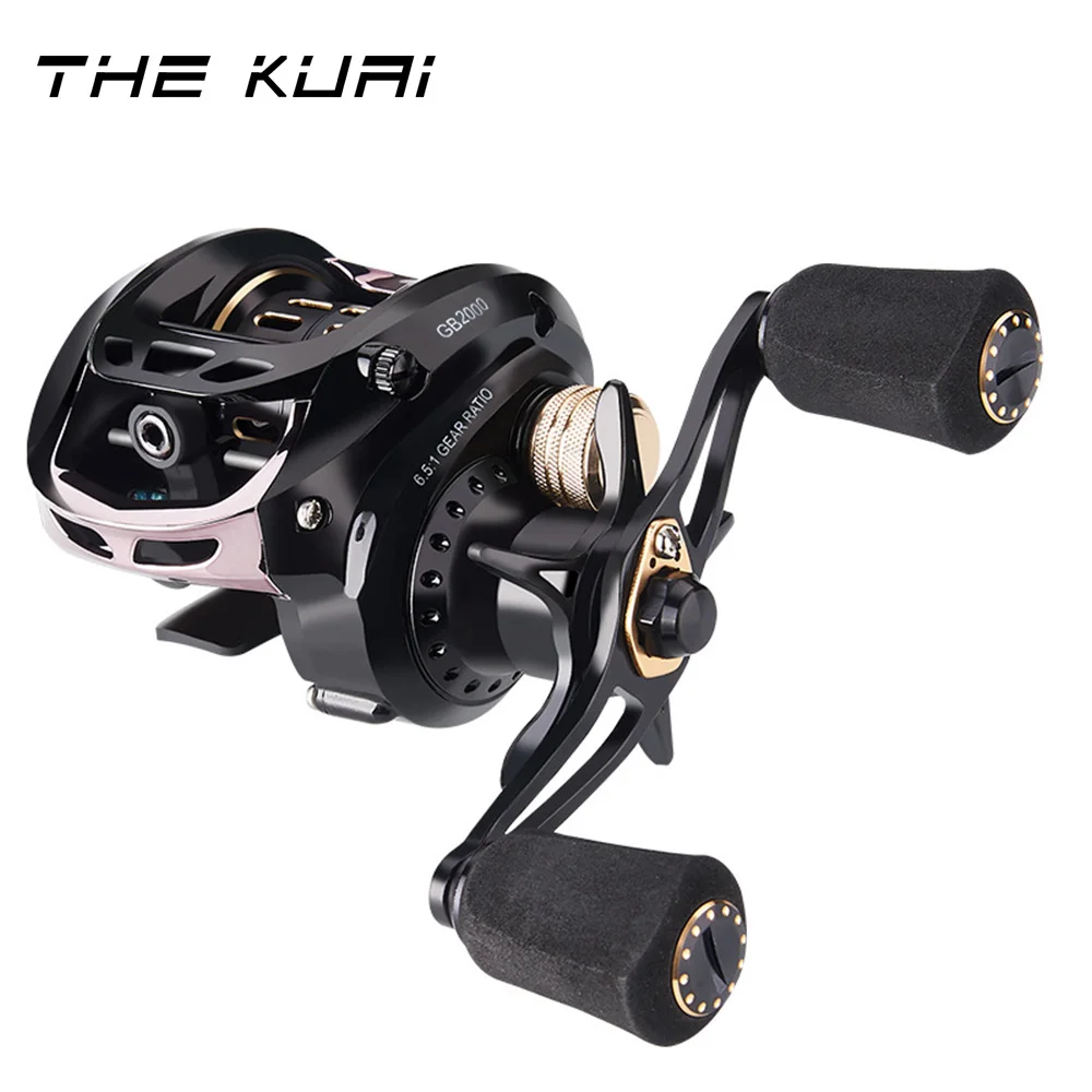 

TheKuai 6+1BB Baitcasting Reel 6.5:1 Carp Fishing Reel With Magnetic Brake Drag Baitcasting Reels Left Right Hand Casting Reels