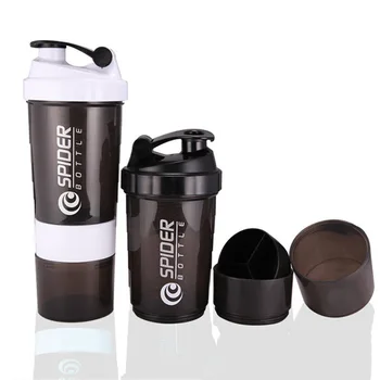 

Sports Protein Shaker Bottle for Water Bottles Gym Nutrition Blender Cup Scale High Capacity Drinking Container with Powder Case