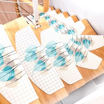 

5pcs Household Stair Step Carpet Self-adhesive Staircase Mat Non-Skid Step Rug leather Protection Cover Washable Stair Tread Pad