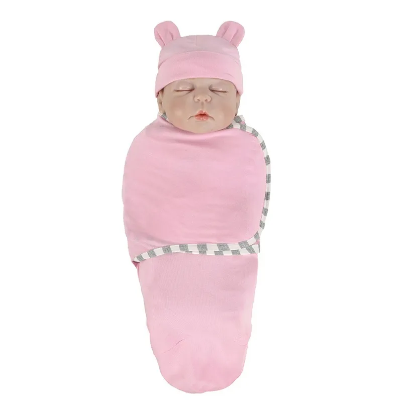 Cotton Polyester Newborn anti-frightening Package Towel Baby Sleeping Blanket Cotton Cartoon Baby Towel+ Tire Cap