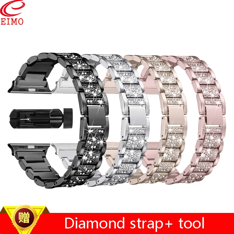 Женские Diamostrap для наручных часов Apple Watch 4 полоса 40 мм 44 correa apple watch 38 iWatch ремешок 42