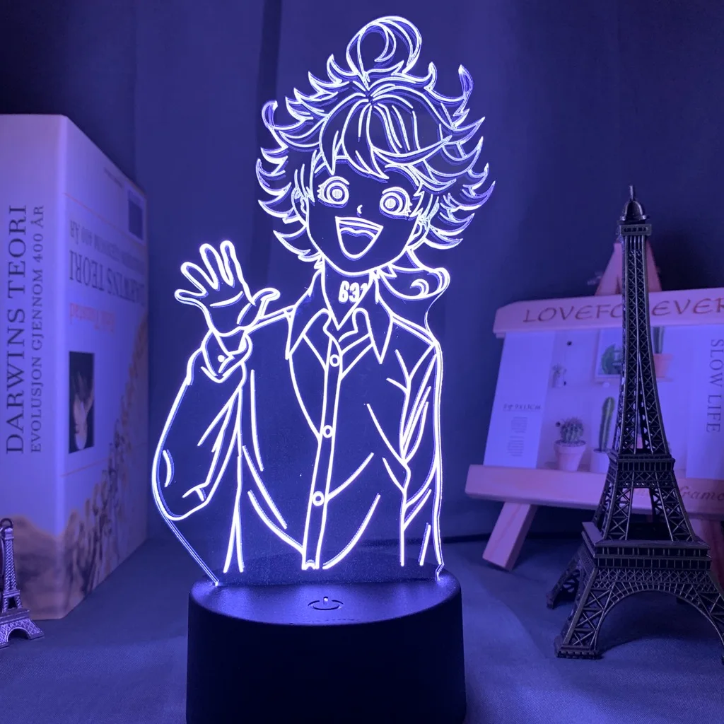 

Japanese Manga The Promised Neverland Emma Figure Led Night Light for Home Room Decor Kids Child Nightlight Bedside Desk Lamp