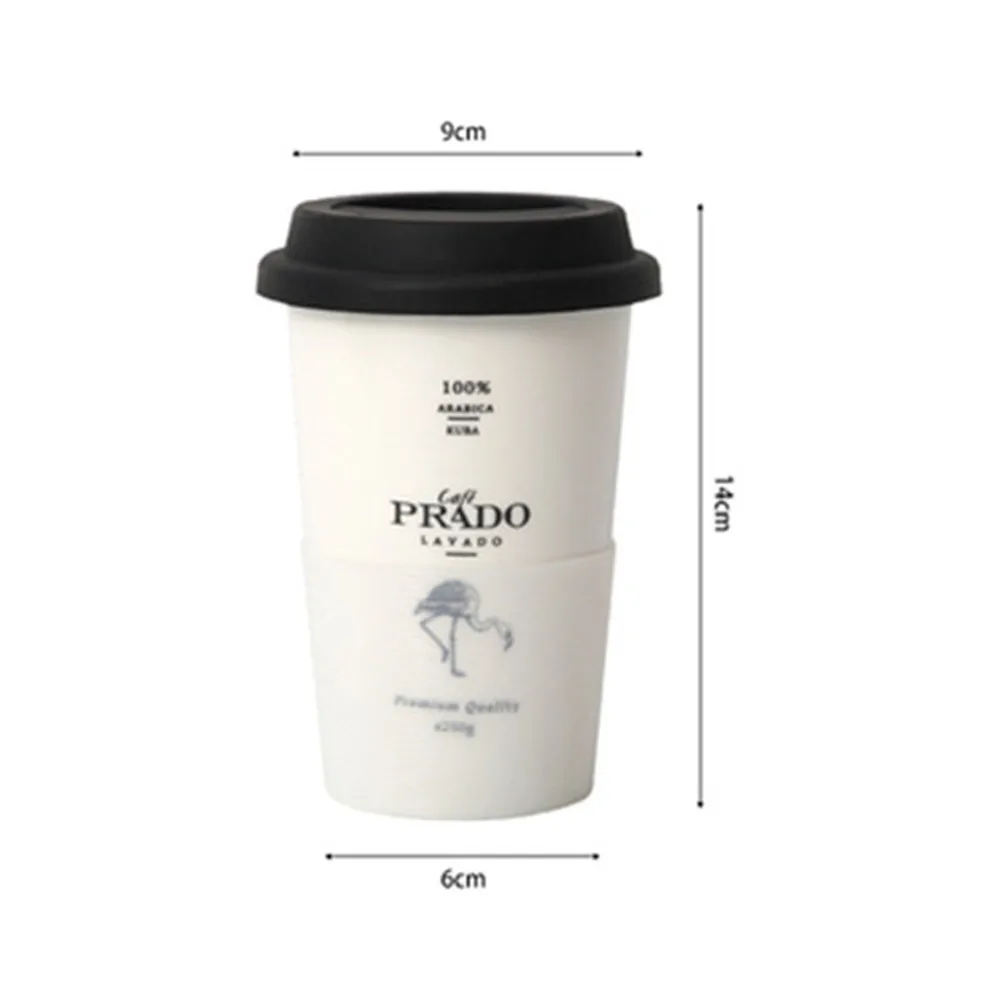 Творческий керамический кофе кружка с крышкой и соломинкой животных ...