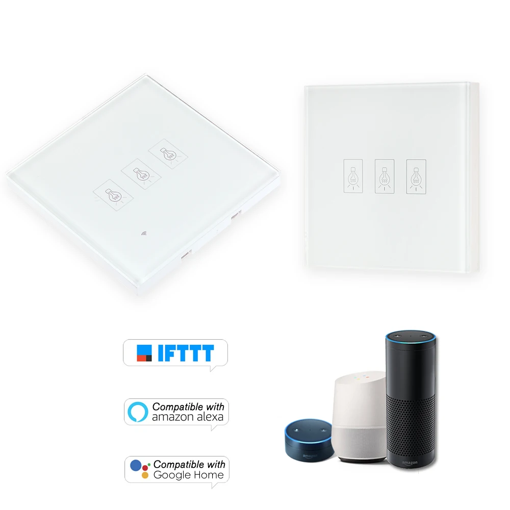 

SONOFF EU Smart WiFi Wall Light Touch Switch Wireless 1/2/3 Gang Touch/WiFi/433MHz RF/APP Remote Control Timing Function
