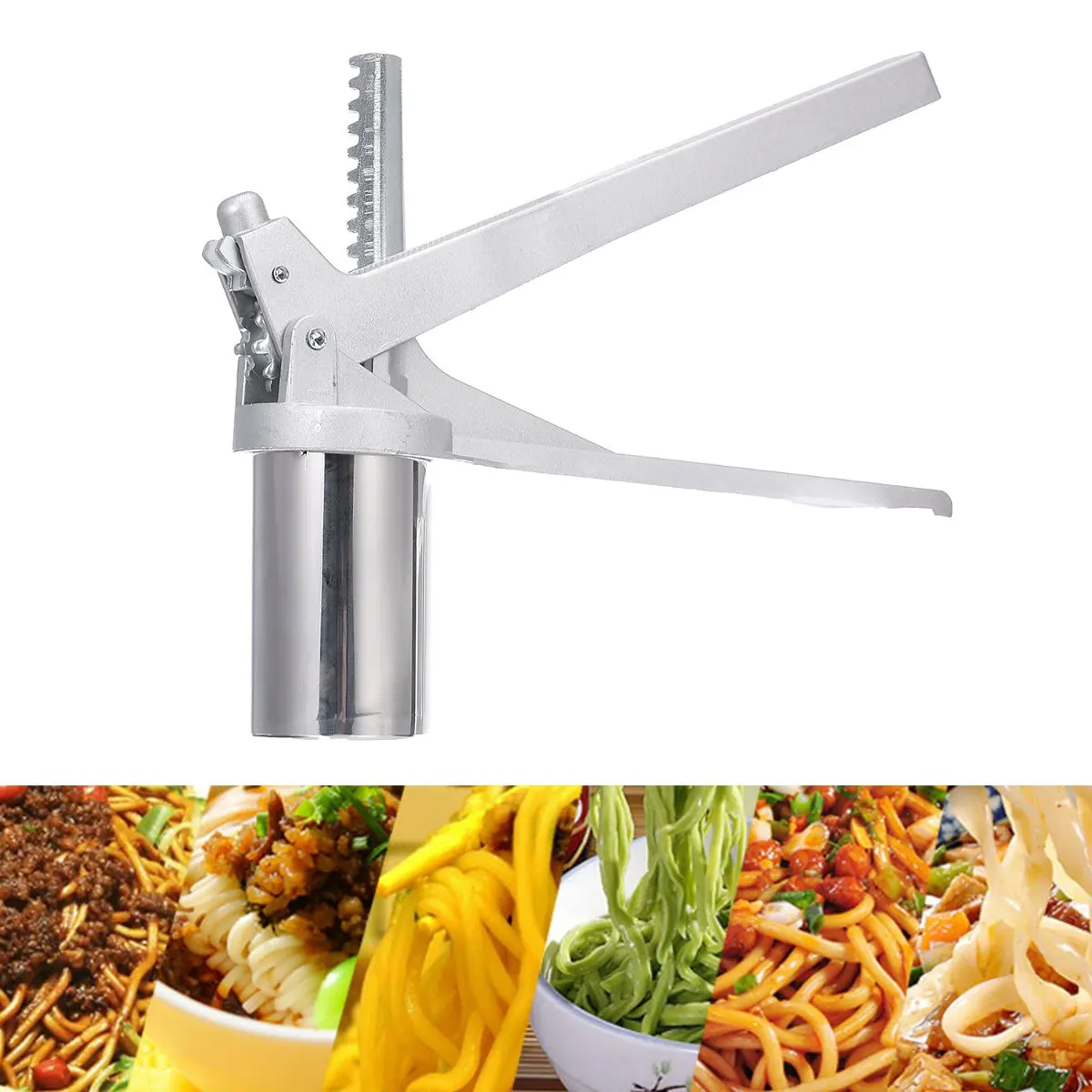  Stainless Steel Manual Noodle Maker Press Pasta Machine Crank Cutter Fruits Juicer Cookware With 8 