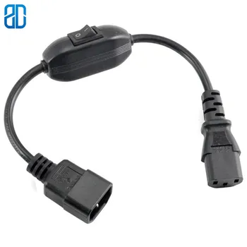 

IEC320 C14 Male Plug To IEC320 C13 Female With10A On/Off Switch Power Extension Cable Cord C13 To C14 Chassis PDU Cord 0.3m