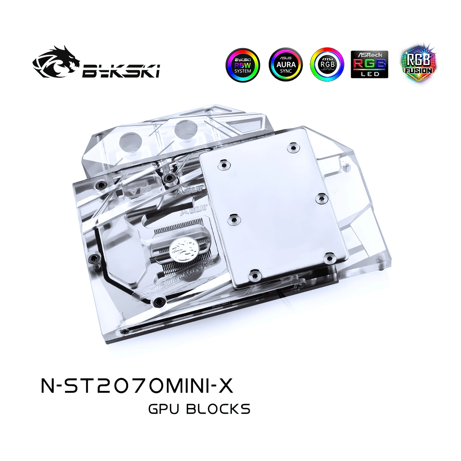 Bykski полная крышка GPU водяное охлаждение RGB блок для ZOTAC GeForce RTX2070-8GD6 MINI OC N-ST2070MINI-X |