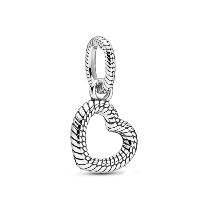 

Autumn New Snake Chain Pattern Open Heart Pendant Beads Fits original Bracelets Necklace Making Fashion DIY Jewelry women gift