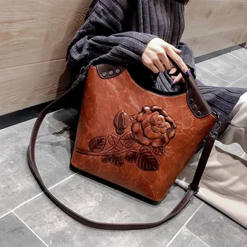 

Female Shoulder Bags Handbags Desinger Luxury Brands for Youth Ladies Totes Floral Vintage Cross Body Bags Retro Large Capacity