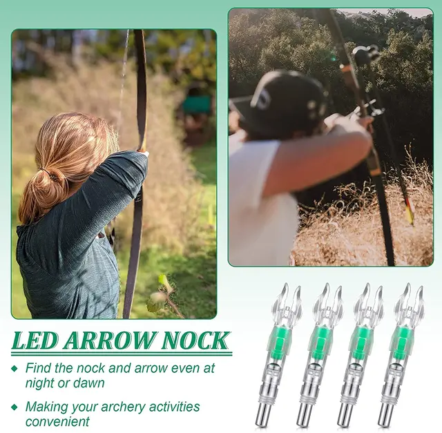 Archery Arrow Lights 6/12 Pc Automatic LED Lighted Nocks For Archery Arrows - 6.2mm Diameter, Bow Hunting 6.2mm Lighted Nocks - Foto 3